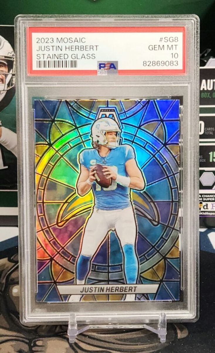 Justin Herbert Football Card Hits eBay for $700: 2023 Mosaic Stained ...